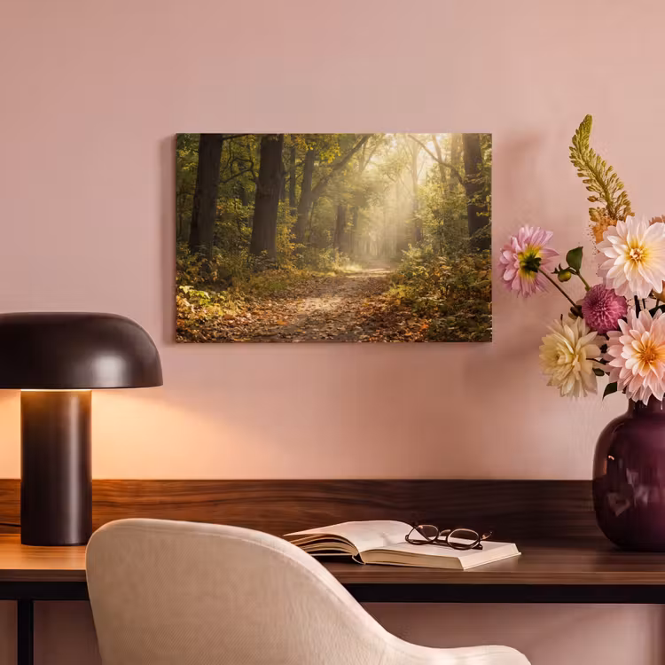 Canvas schilderij - Zonlicht - Bospad - Bomen — 6