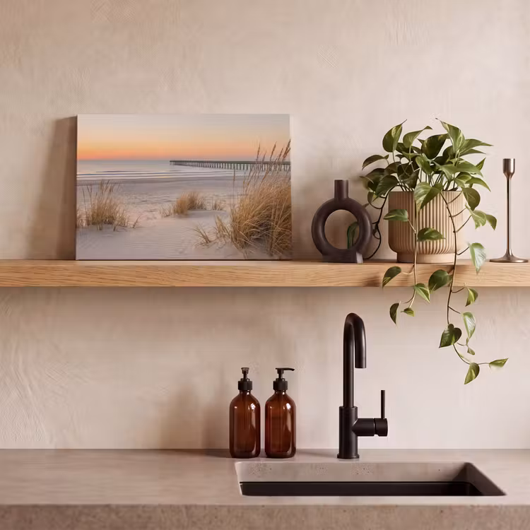 Canvas schilderij - Pier - Zonsondergang - Strand — 4