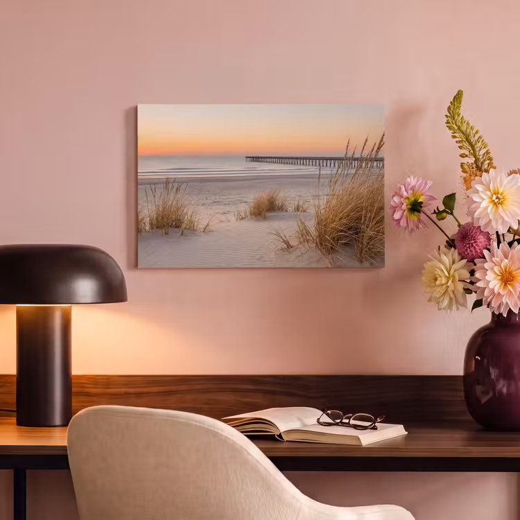 Canvas schilderij - Pier - Zonsondergang - Strand — 6