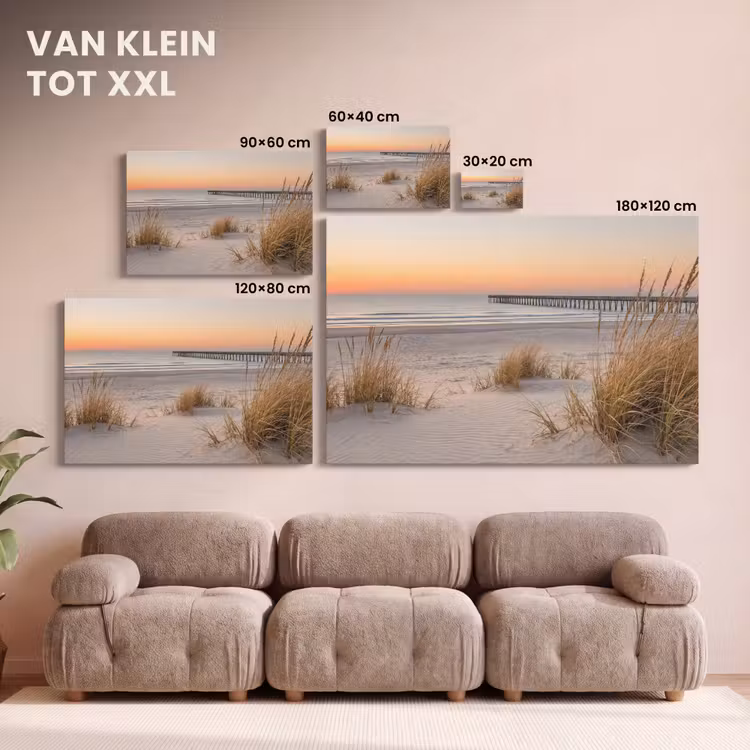 Canvas schilderij - Pier - Zonsondergang - Strand — 8