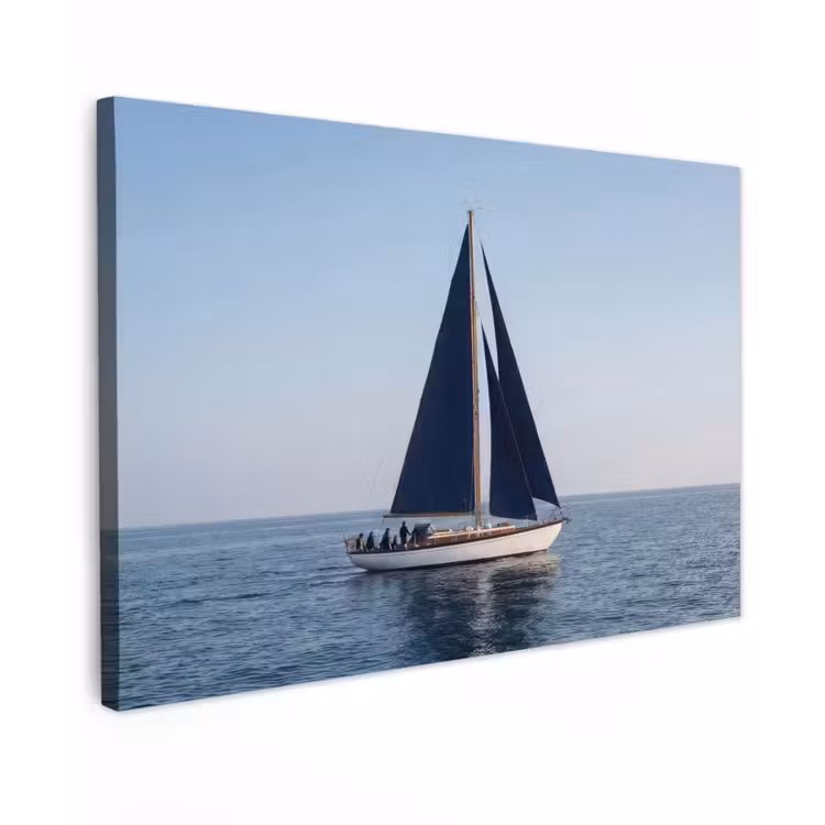 Canvas schilderij - Zeilboot - Zee - Blauw — 1