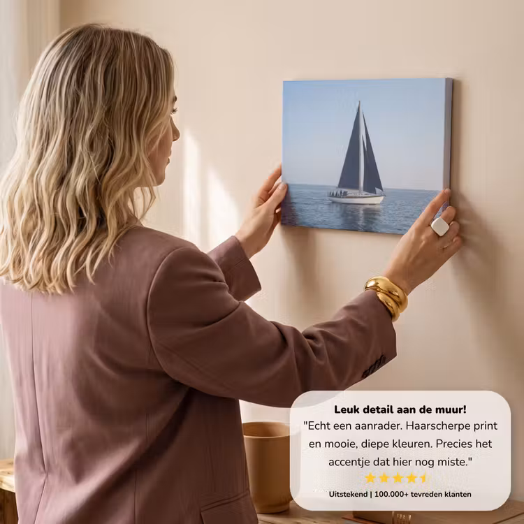 Canvas schilderij - Zeilboot - Zee - Blauw — 3