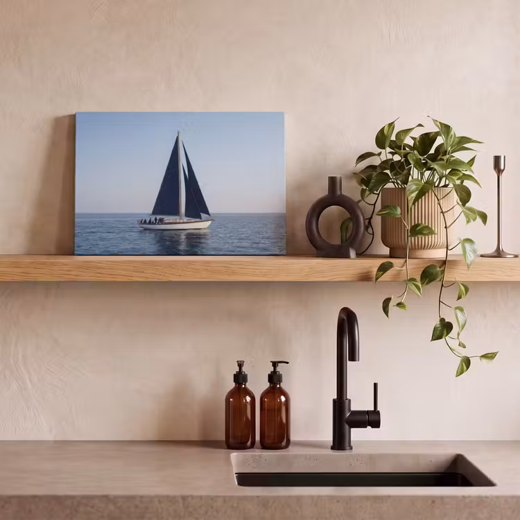 Canvas schilderij - Zeilboot - Zee - Blauw — 4