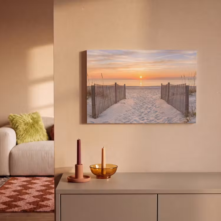 Canvas schilderij - Zonsondergang - Strand - Zand — 2