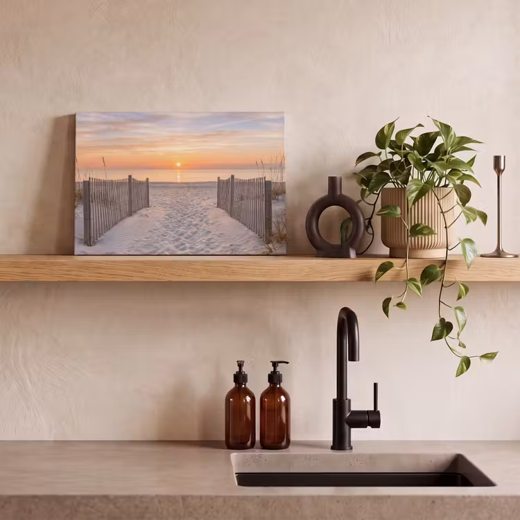 Canvas schilderij - Zonsondergang - Strand - Zand — 4