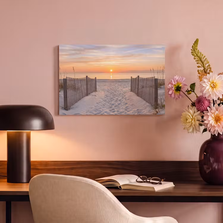 Canvas schilderij - Zonsondergang - Strand - Zand — 6