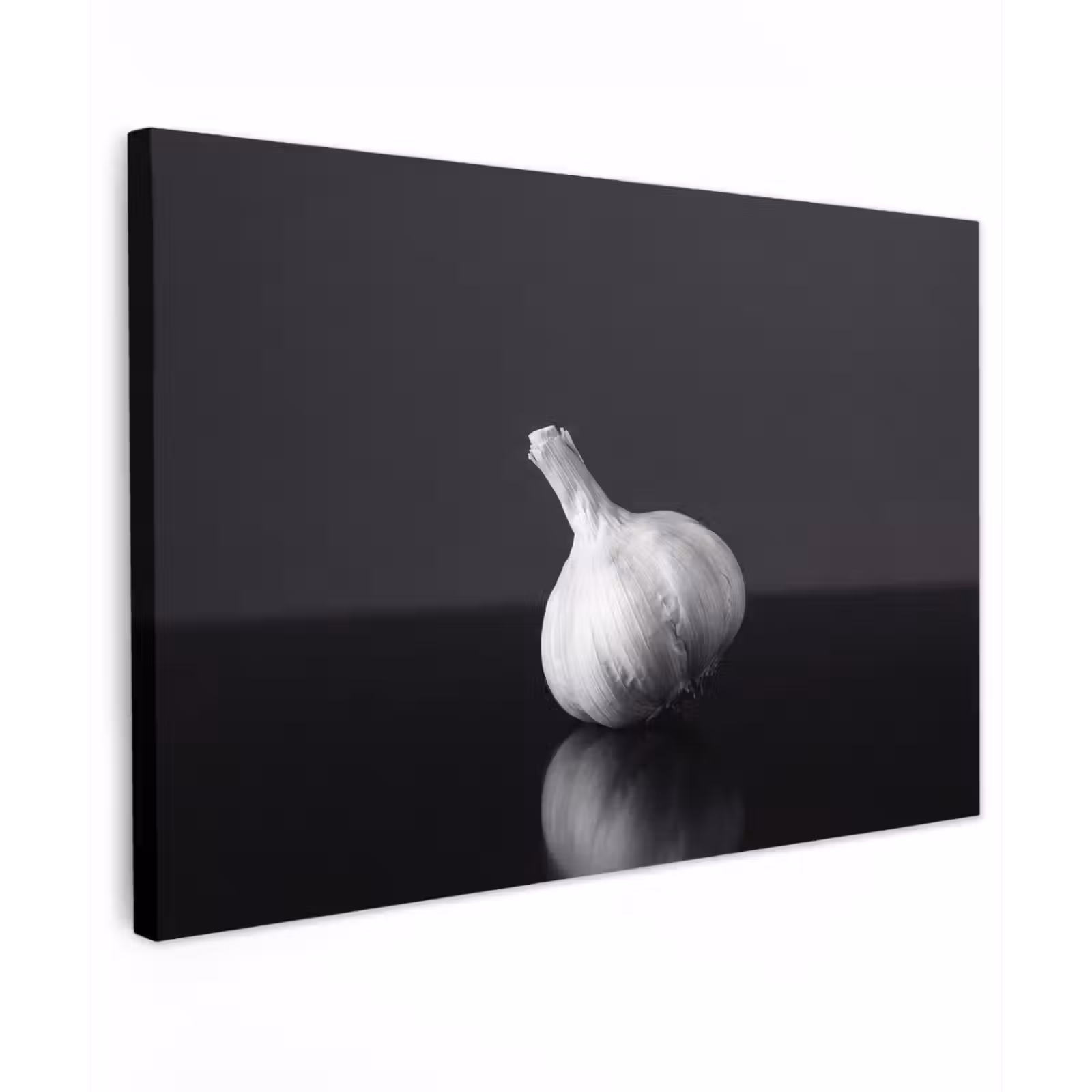 Canvas schilderij - Knoflook - Zwart - Wit — 1
