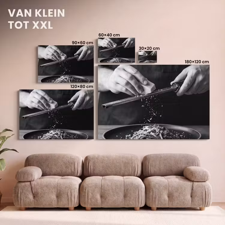 Canvas schilderij - Kaas - Pasta - Rasp — 8