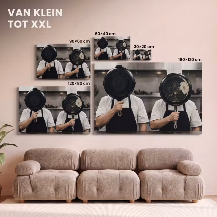 Canvas schilderij - Koks - Koekenpannen - Keuken — 8