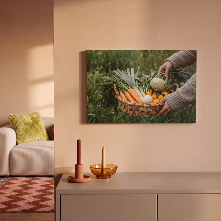 Canvas schilderij - Veld - Groenten - Biologisch - Oogst — 2