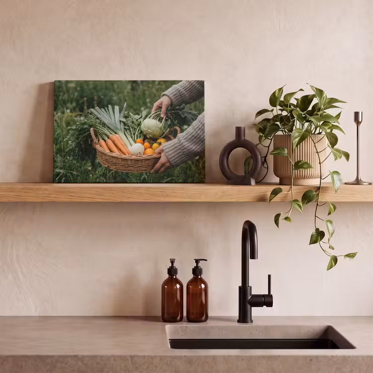 Canvas schilderij - Veld - Groenten - Biologisch - Oogst — 4