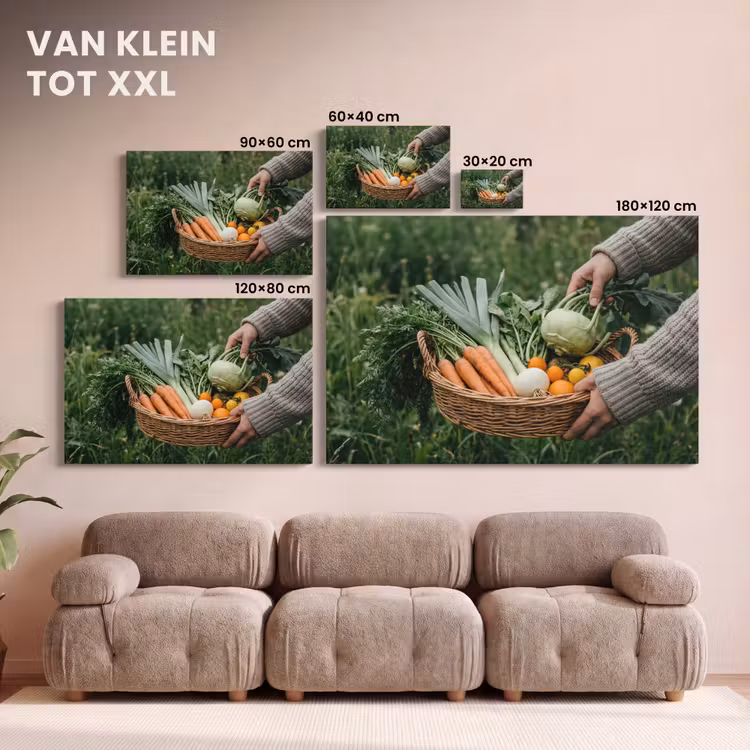 Canvas schilderij - Veld - Groenten - Biologisch - Oogst — 8