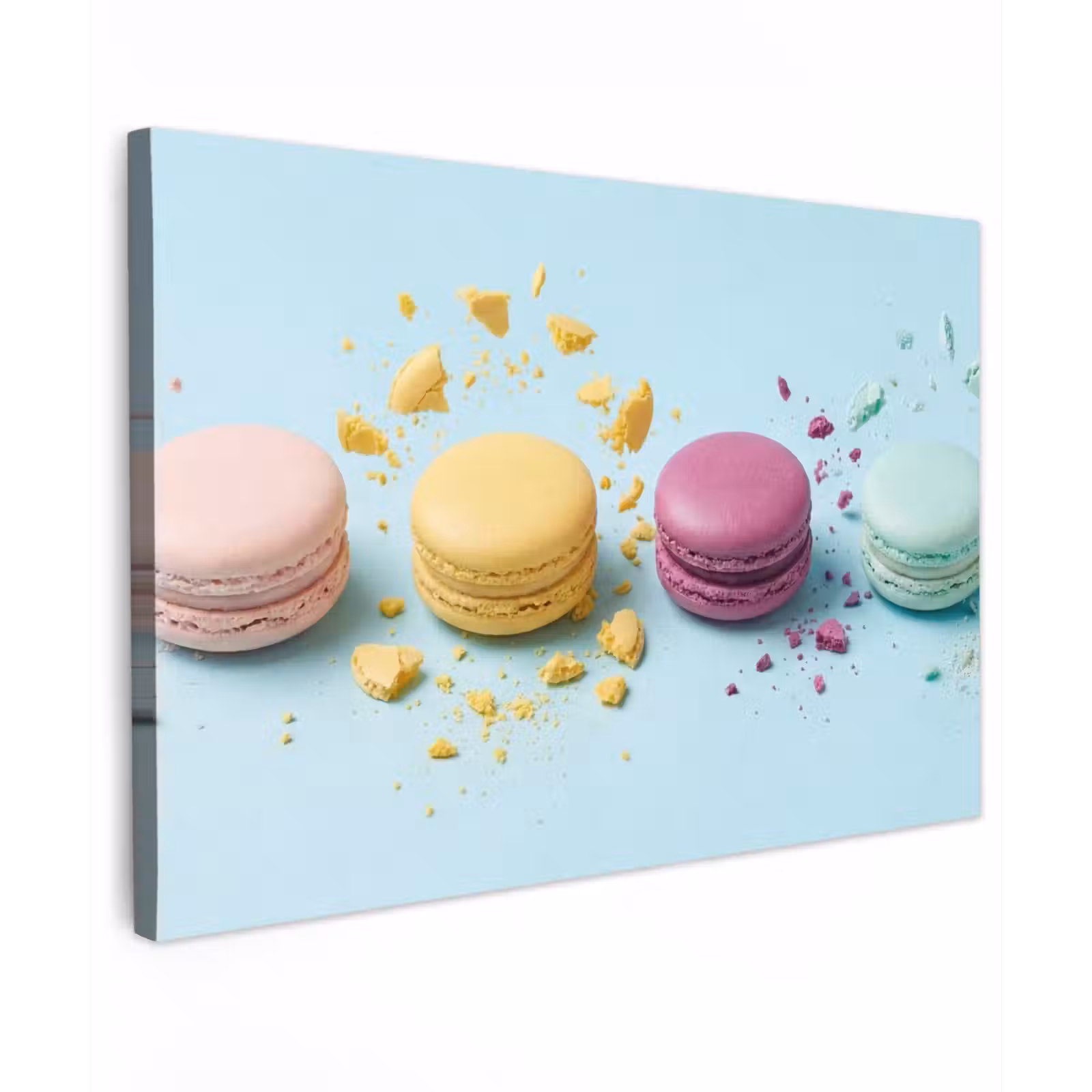 Canvas schilderij - Macarons - Kleurrijk - Pastel — 1