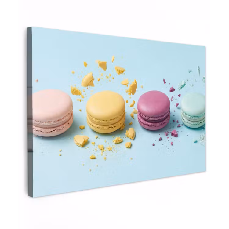 Canvas schilderij - Macarons - Kleurrijk - Pastel — 1