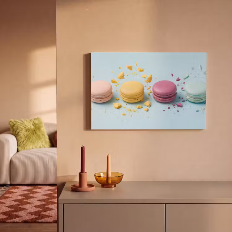 Canvas schilderij - Macarons - Kleurrijk - Pastel — 2