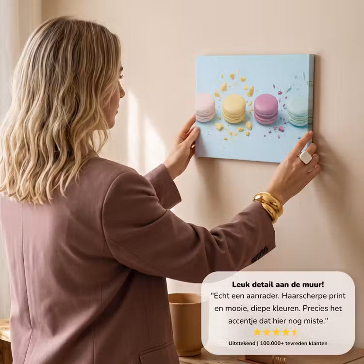 Canvas schilderij - Macarons - Kleurrijk - Pastel — 3