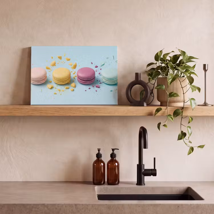 Canvas schilderij - Macarons - Kleurrijk - Pastel — 4