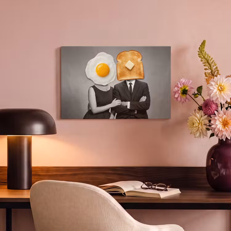 Canvas schilderij - Ontbijt - Koppel - Ei - Brood — 6