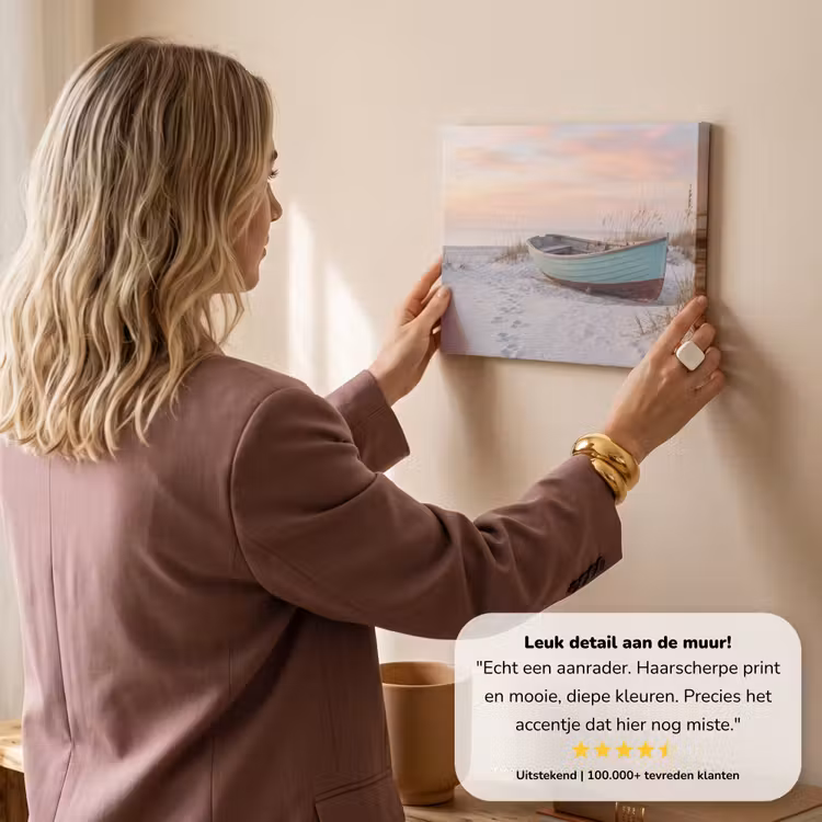 Canvas schilderij - Rustiek - Roeiboot - Zandstrand — 3