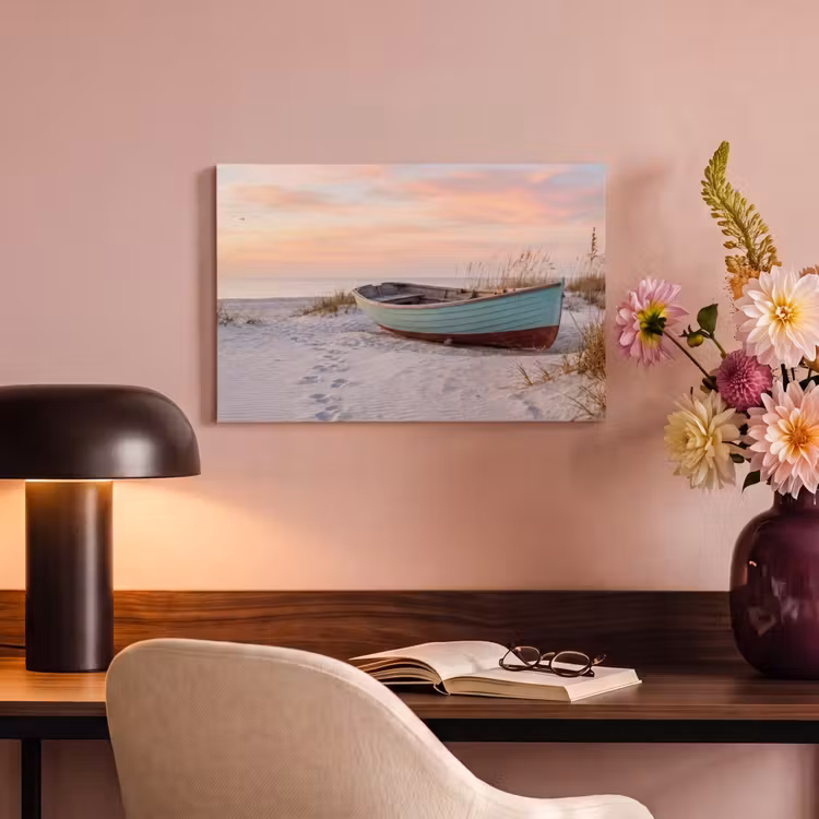Canvas schilderij - Rustiek - Roeiboot - Zandstrand — 6