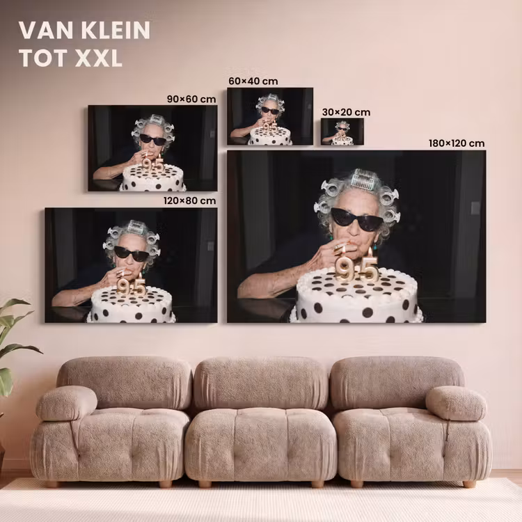 Canvas schilderij - Verjaardag - Krulspeld - Oma — 8