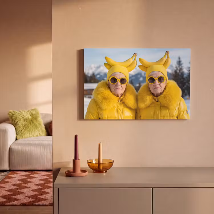 Canvas schilderij - Vrouwen - Bananen - Geel — 2