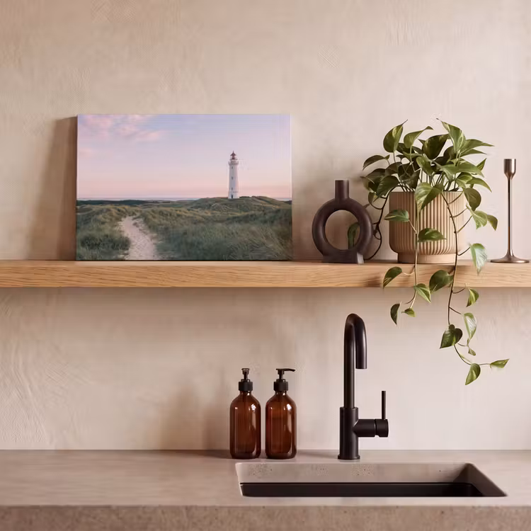 Canvas schilderij - Vuurtoren - Duinlandschap - Zee — 4
