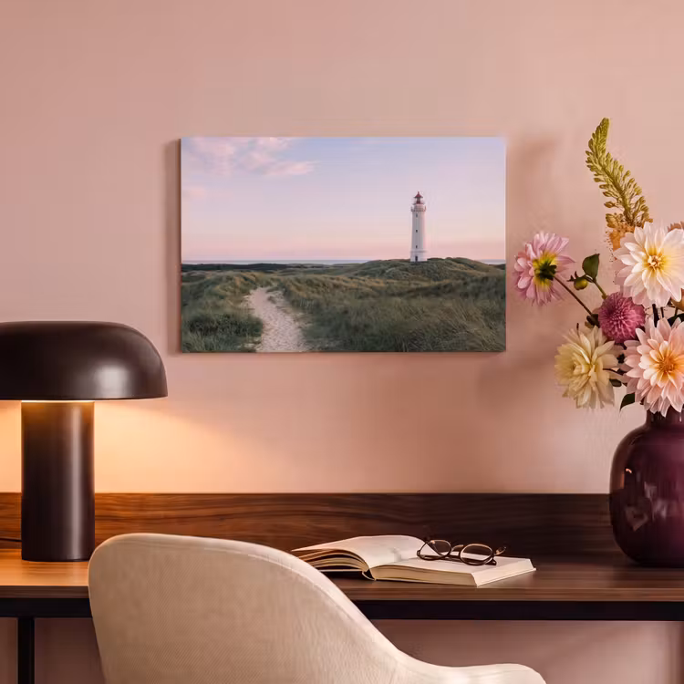 Canvas schilderij - Vuurtoren - Duinlandschap - Zee — 6