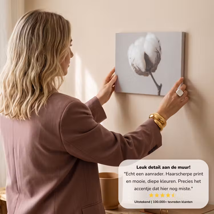 Canvas schilderij - Katoenbol - Minimalistisch - Wit — 3
