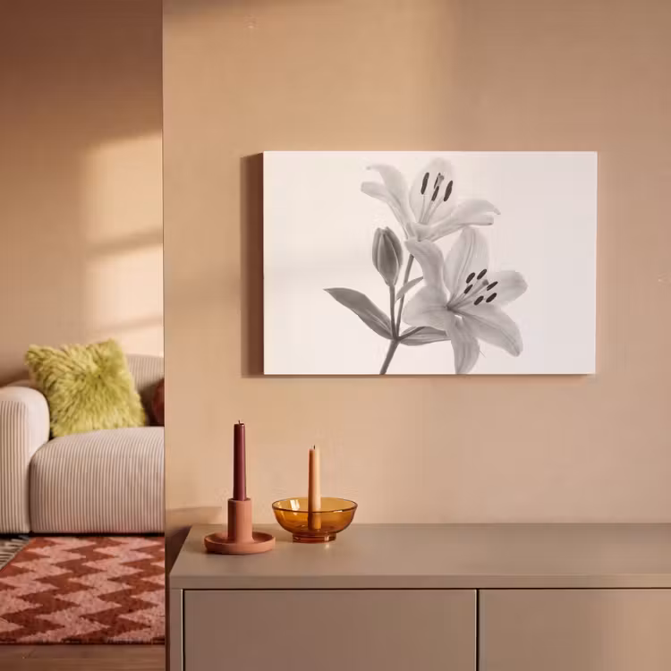 Canvas schilderij - Lelies - Elegant - Zwart - Wit — 2