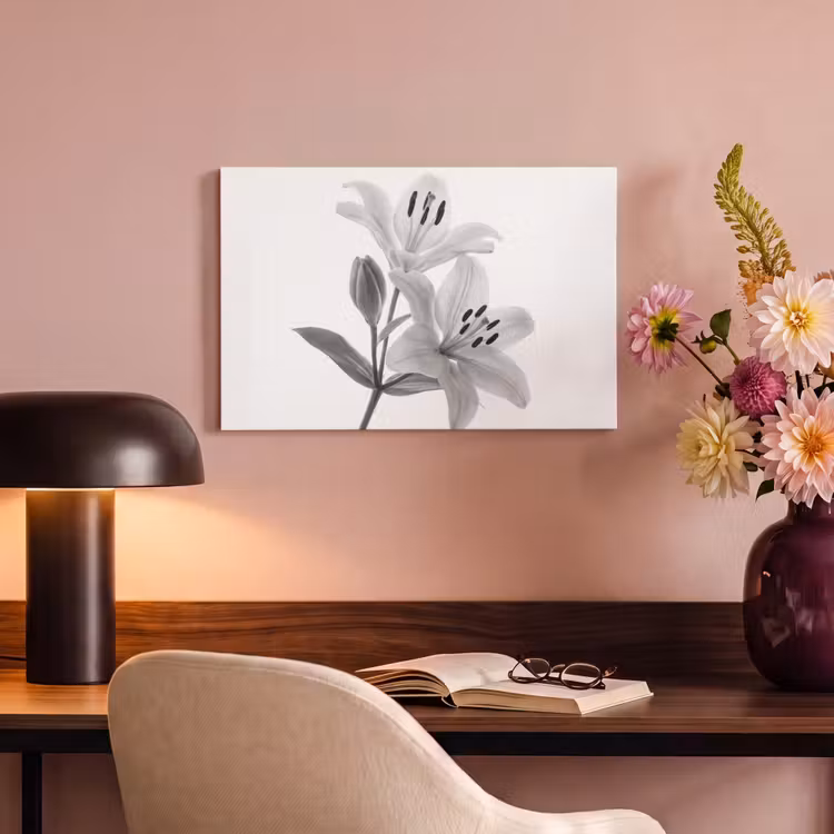 Canvas schilderij - Lelies - Elegant - Zwart - Wit — 6