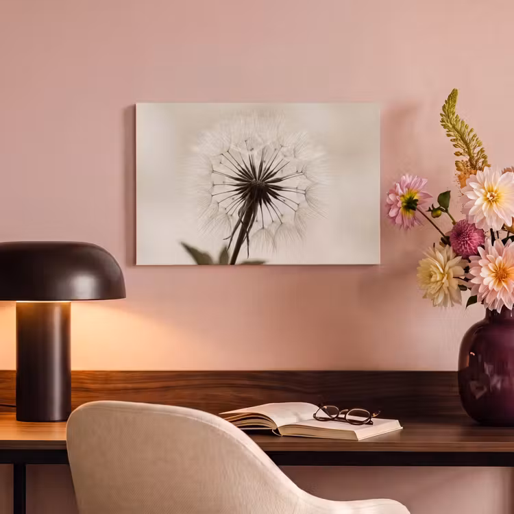 Canvas schilderij - Paardenbloem - Minimalistisch - Wit — 6