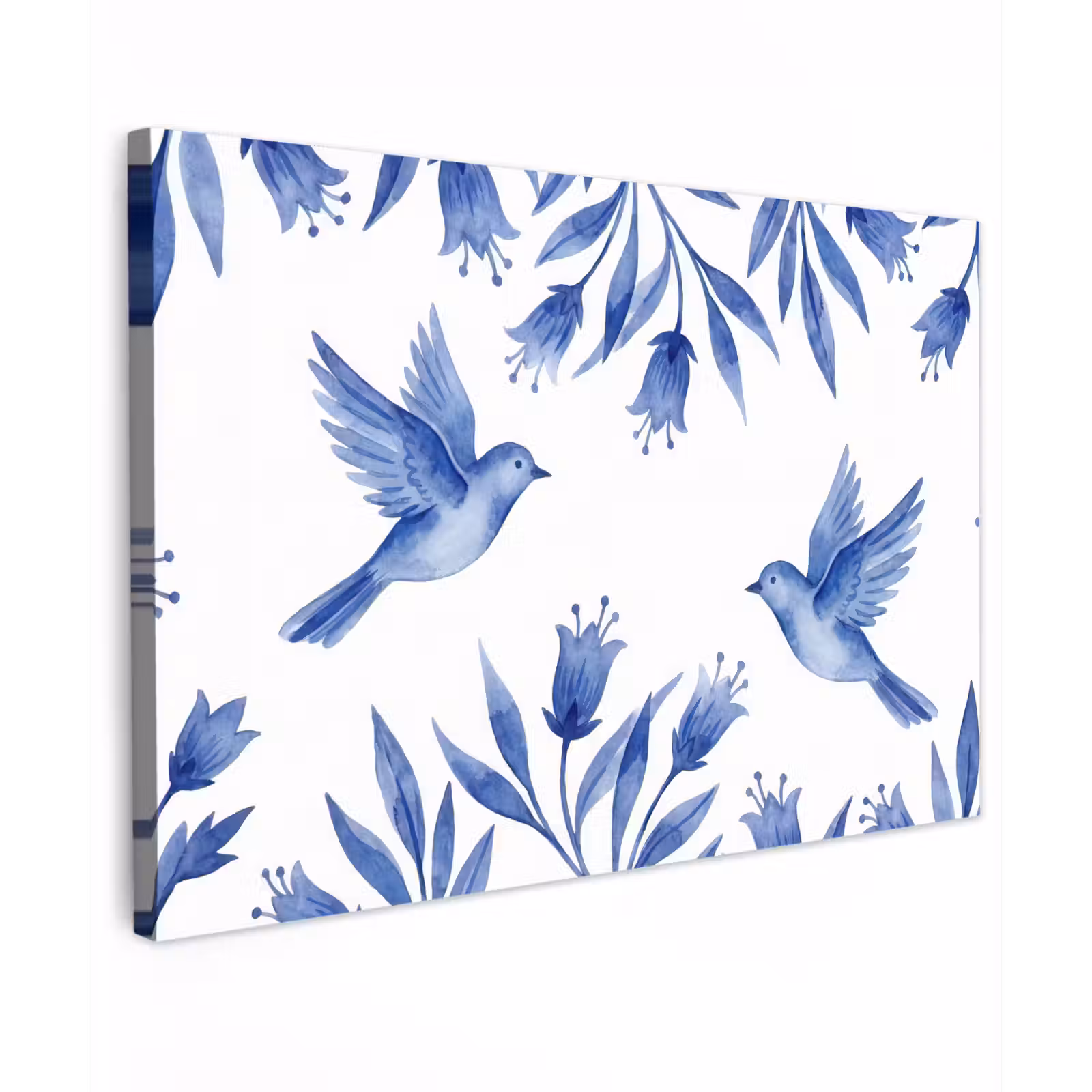 Canvas schilderij - Modern - Vogels - Delfts - Blauw — 1