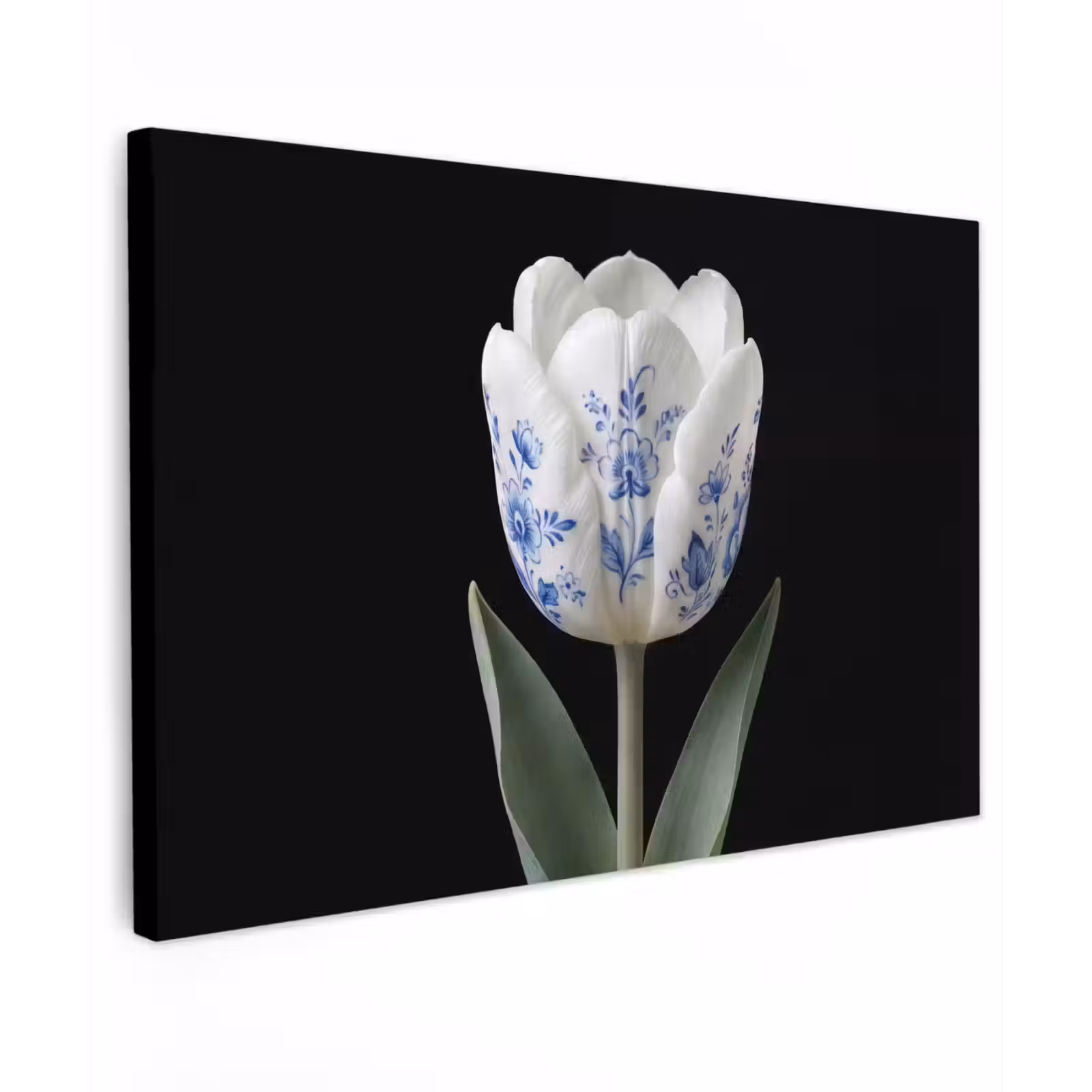 Canvas schilderij - Tulp - Patroon - Blauw — 1