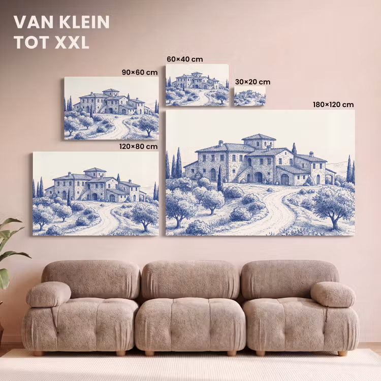 Canvas schilderij - Rustiek - Landgoed - Blauw — 8