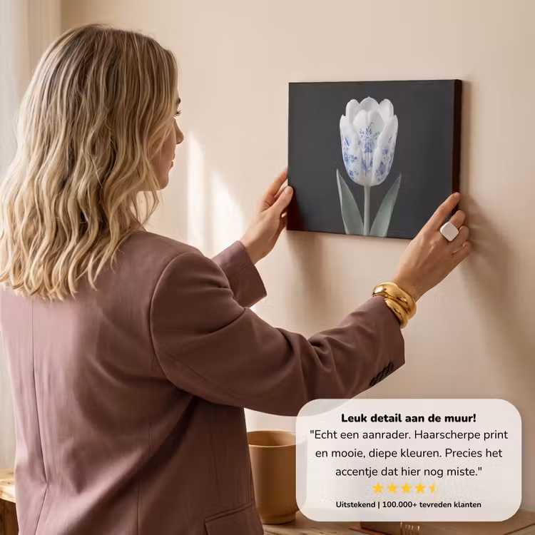 Canvas schilderij - Tulp - Patroon - Blauw — 3