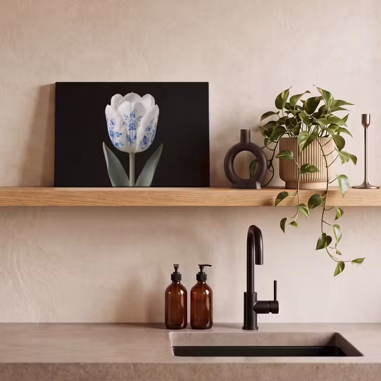 Canvas schilderij - Tulp - Patroon - Blauw — 4