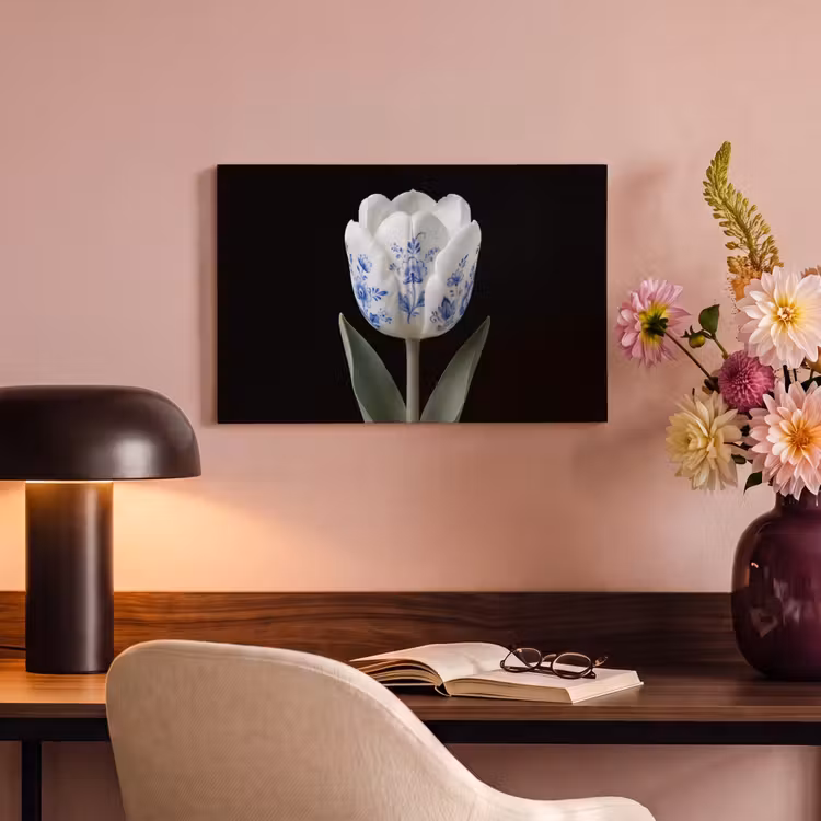 Canvas schilderij - Tulp - Patroon - Blauw — 6