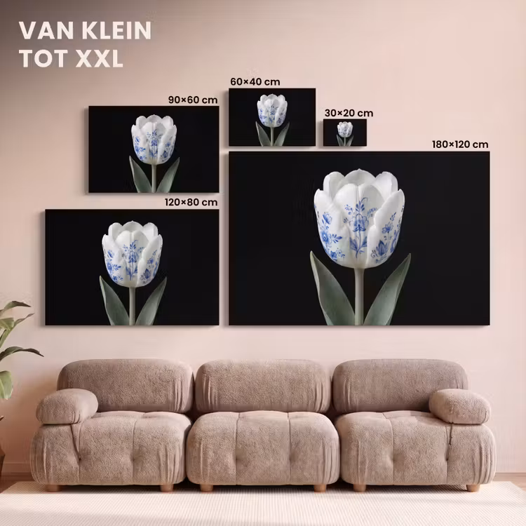 Canvas schilderij - Tulp - Patroon - Blauw — 8