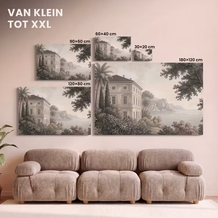 Canvas schilderij - Zee - Villa - Beige — 8
