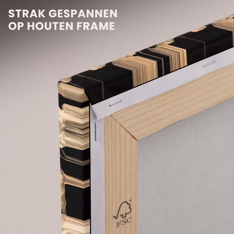 Canvas schilderij - Orchideeën - Lijntekening - Patroon - Beige - Zwart — 7