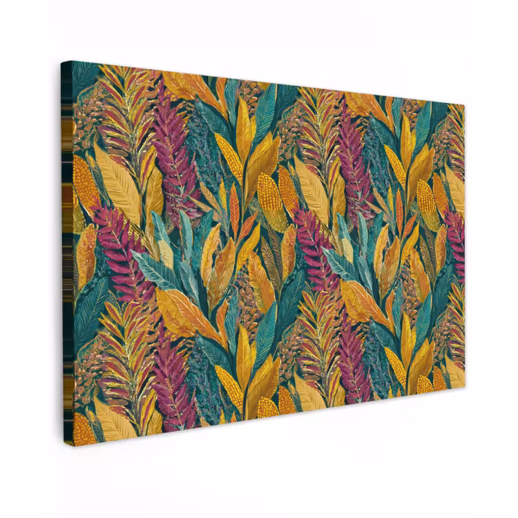 Canvas schilderij - Tropische - Botanisch - Patroon - Kleurrijk - Exotisch — 1