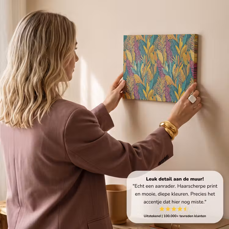 Canvas schilderij - Tropische - Botanisch - Patroon - Kleurrijk - Exotisch — 3