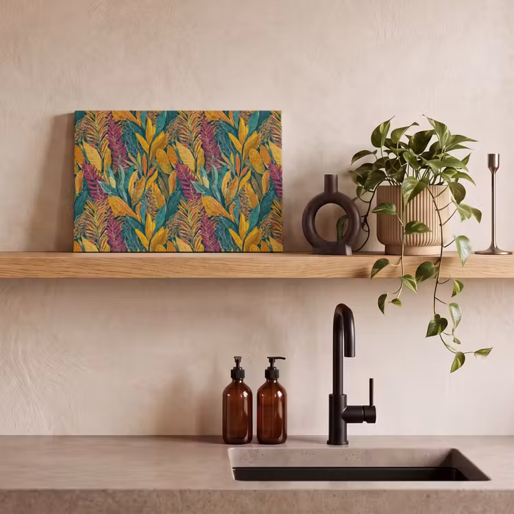 Canvas schilderij - Tropische - Botanisch - Patroon - Kleurrijk - Exotisch — 4