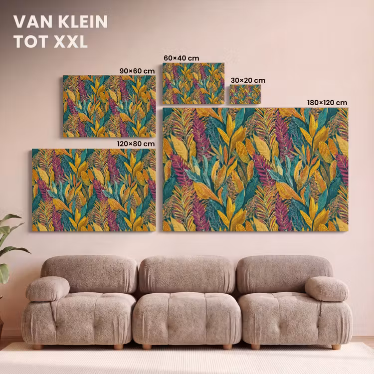 Canvas schilderij - Tropische - Botanisch - Patroon - Kleurrijk - Exotisch — 8