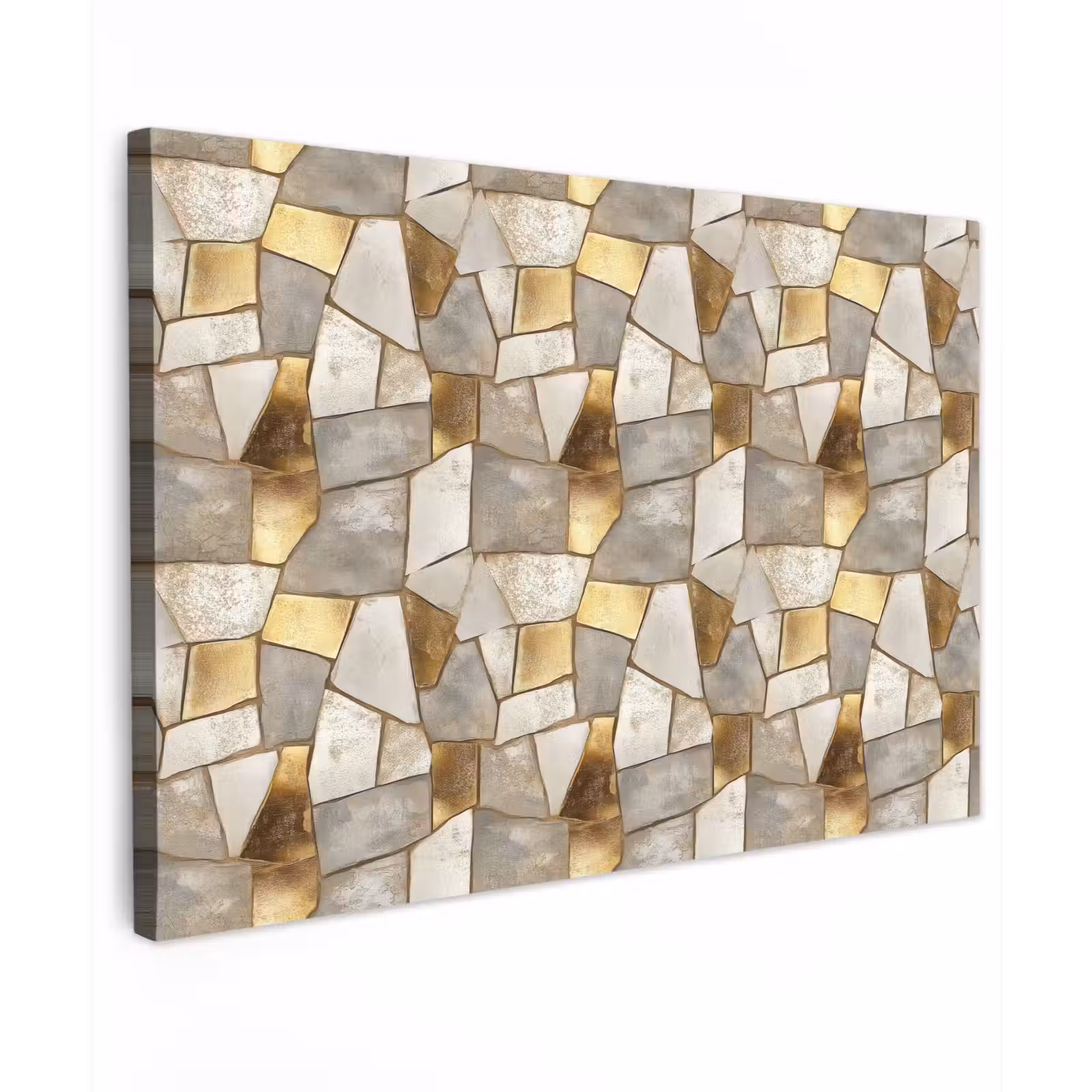 Canvas schilderij - Mozaïek - Marmer - Goud — 1