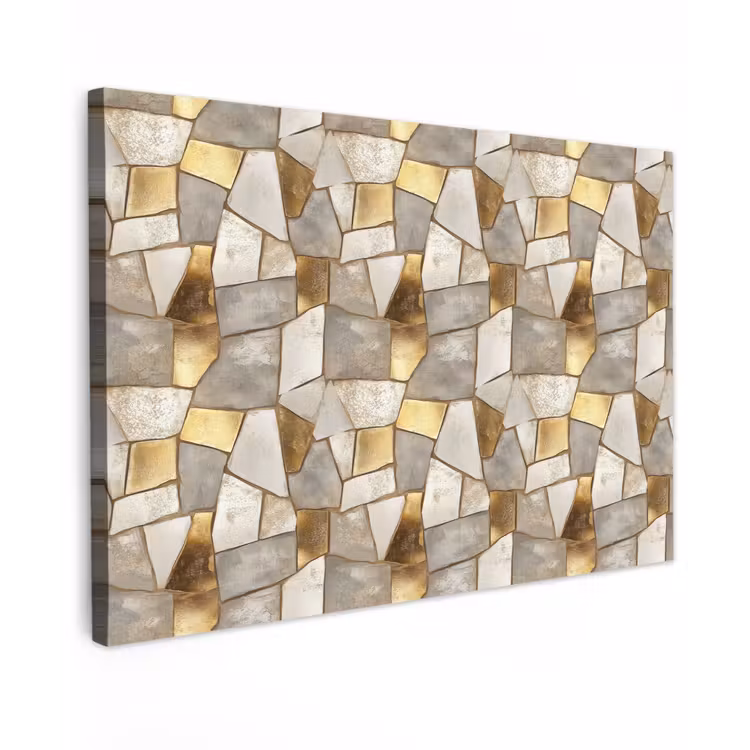 Canvas schilderij - Mozaïek - Marmer - Goud — 1