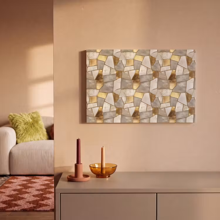 Canvas schilderij - Mozaïek - Marmer - Goud — 2