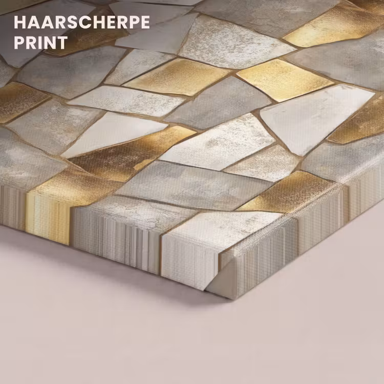 Canvas schilderij - Mozaïek - Marmer - Goud — 5