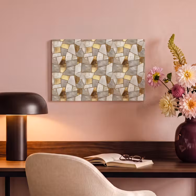 Canvas schilderij - Mozaïek - Marmer - Goud — 6